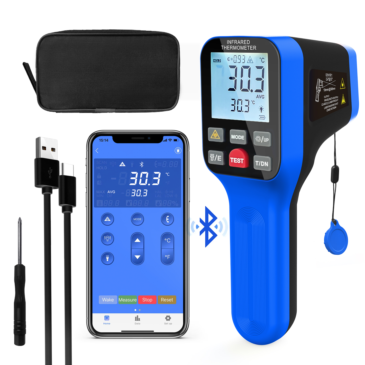 Industrial Laser Gun - 1600B-APP Infrared Thermometer -50~1600°C High Temperature