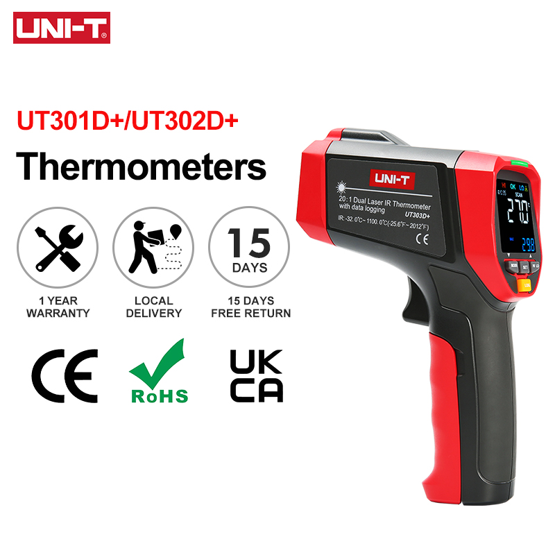 Industrial Laser Temperature - UNI-T Digital Infrared Thermometer UT303D+ Industrial