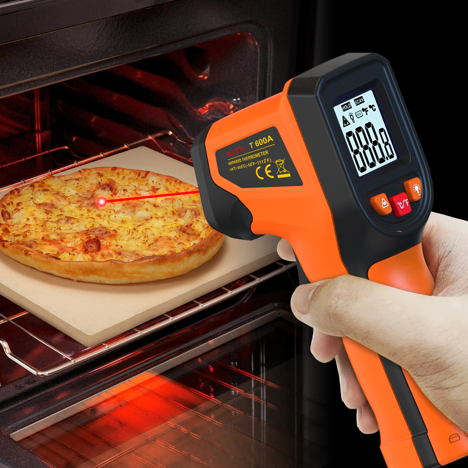 Industrial Laser Temperature - NJTY T600T600A Laser Temperature Gun Infrared