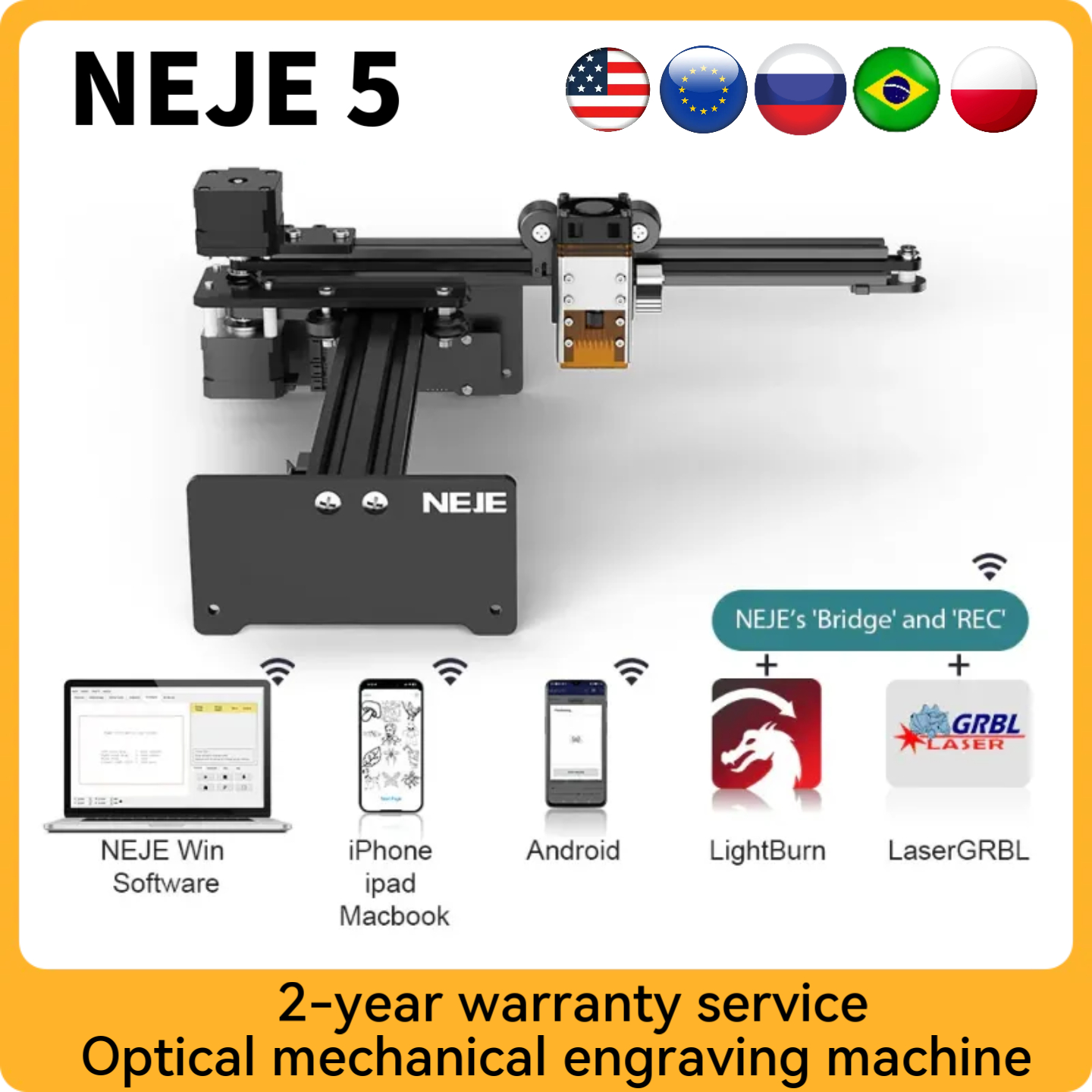 Industrial Handheld Laser Engraver - 7W/12W Wood Cutting Machine NEJE 5