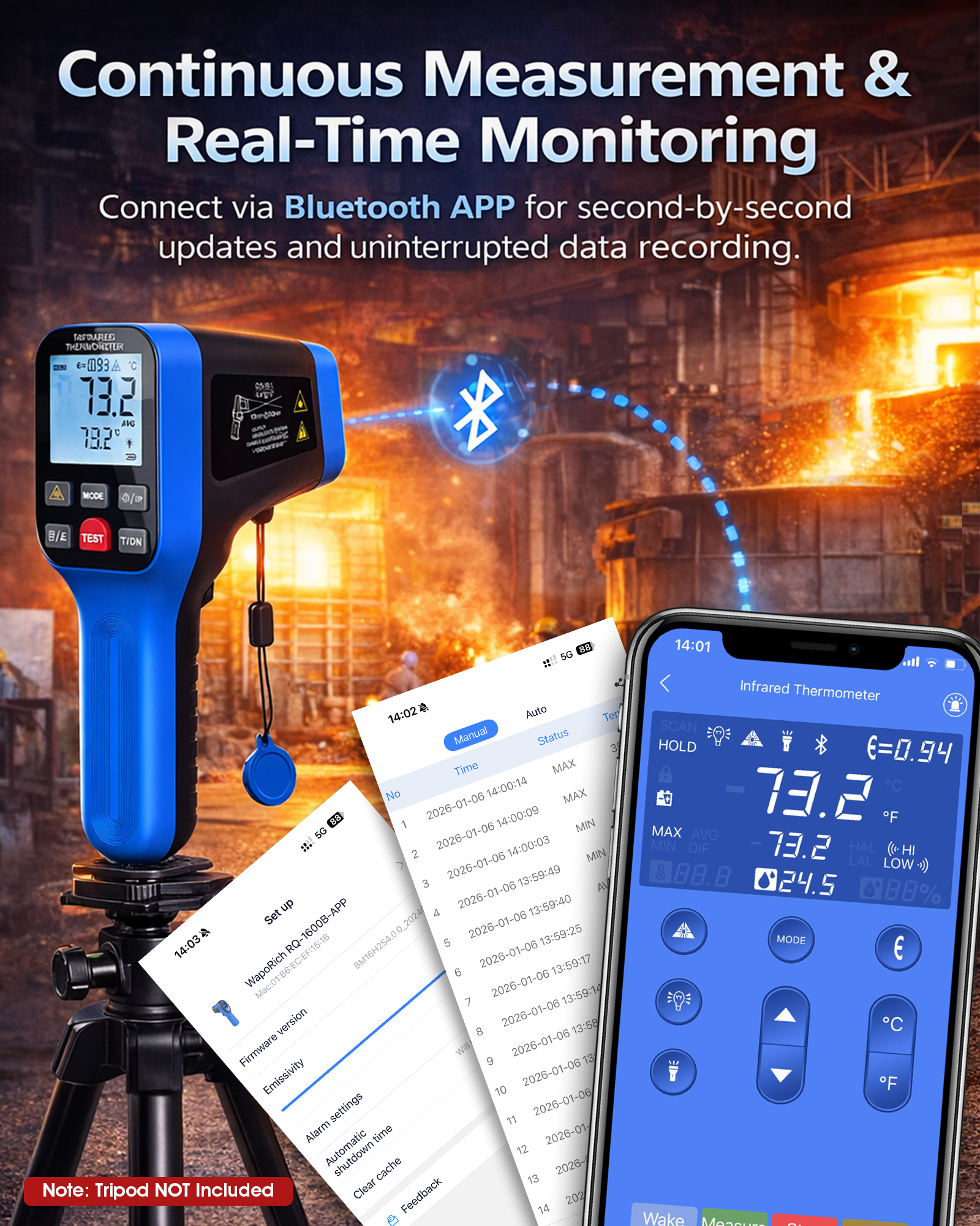 1600B-APP Infrared Thermometer - مراجعة Industrial Laser Gun وسعره
