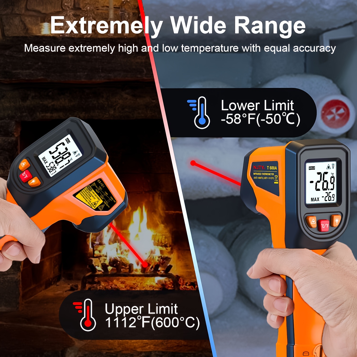 NJTY T600T600A Laser Temperatu - مراجعة Industrial Laser Temperature وسعره