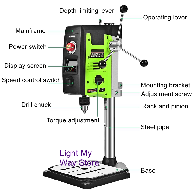 Mini strong table drill digita - مراجعة Industrial Laser Drill وسعره