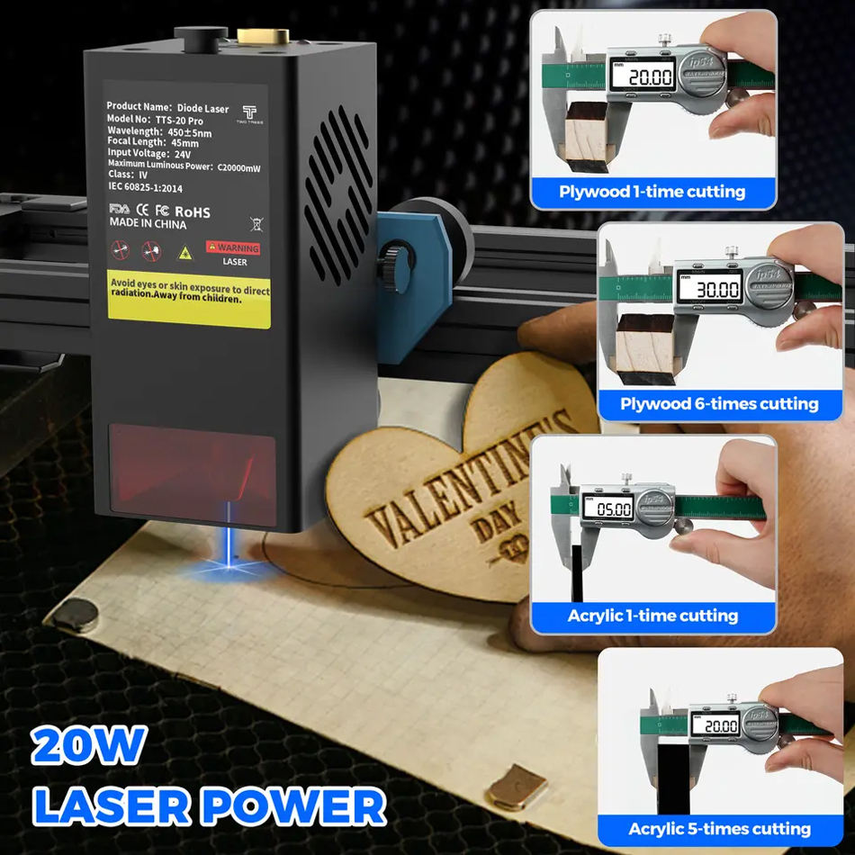 TWO TREES TTS pro 20W Desktop  - مراجعة Industrial Grade Laser Engraver وسعره