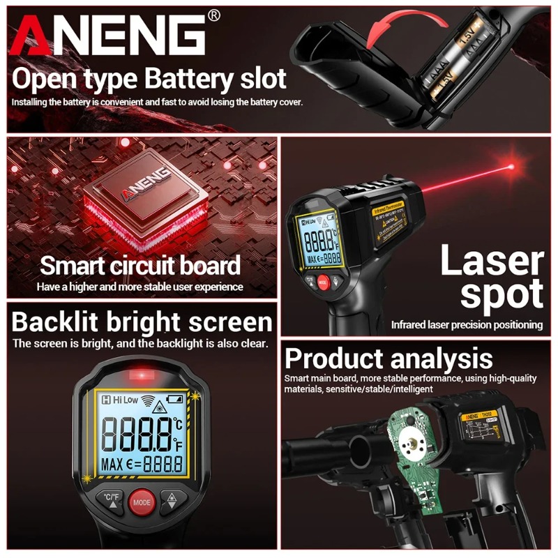 ANENG TH202 Industrial Handhel - مراجعة Industrial Laser Temperature وسعره