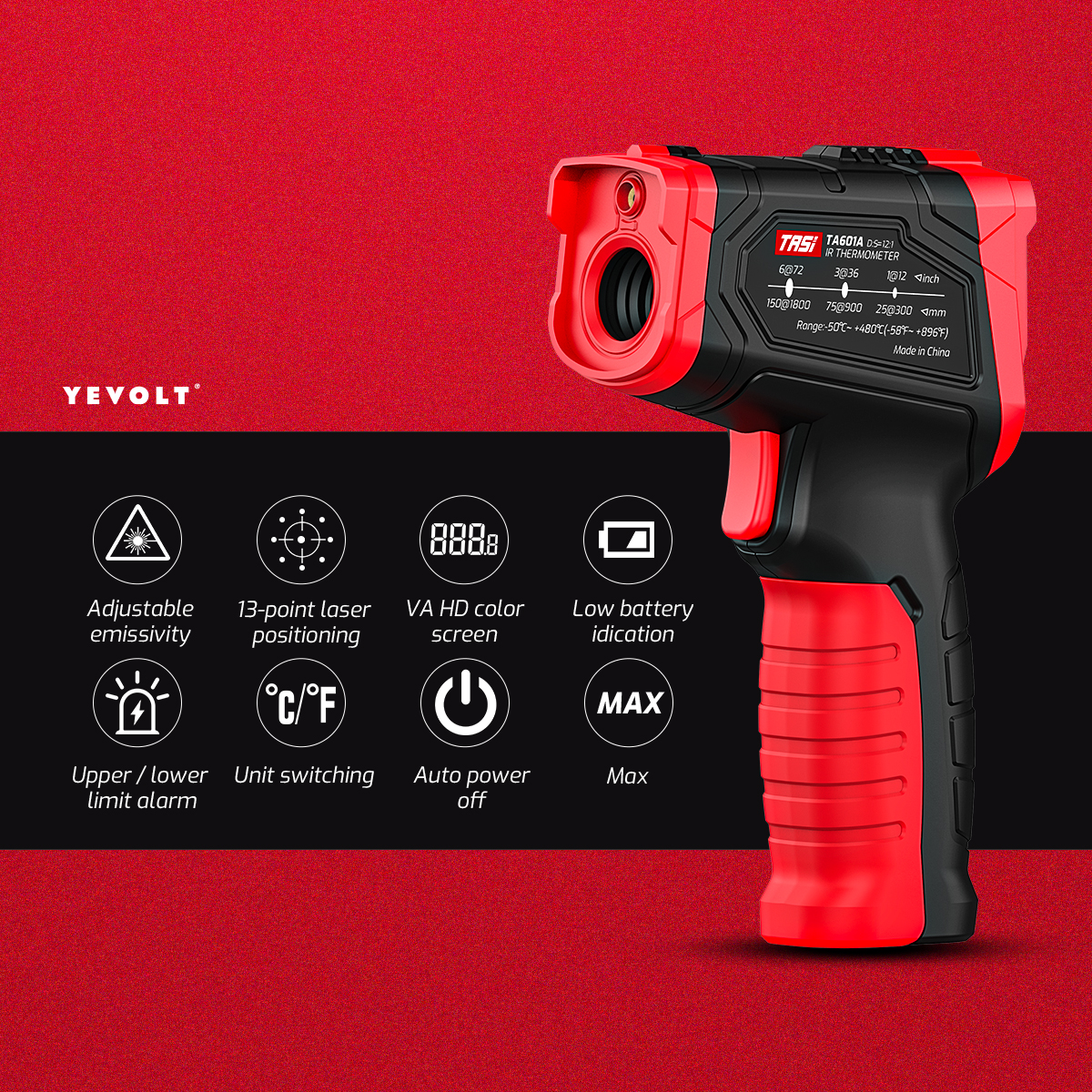 YEVOLT TA601 Series Digital In - مراجعة Industrial Laser Gun وسعره