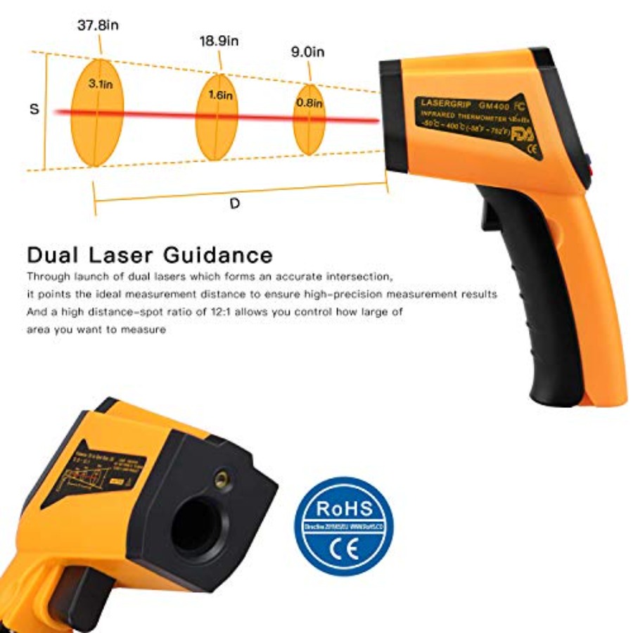 Laser Infrared Thermometer Non - مراجعة Industrial Laser Temperature وسعره