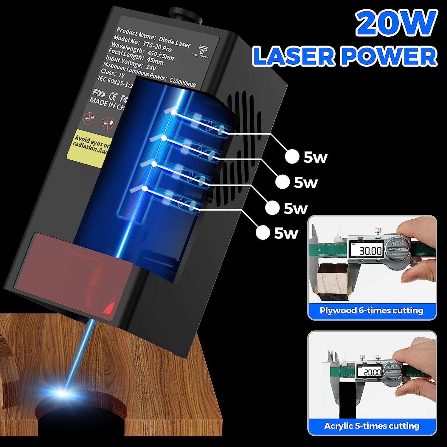TWOTREES TTS-20 Pro 20W Metal  - مراجعة Industrial Handheld Laser Engraver وسعره